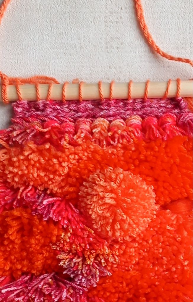 Woven wall hanging, handmade.