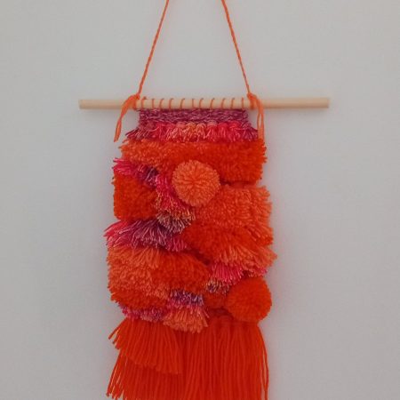 Woven wall hanging, handmade.