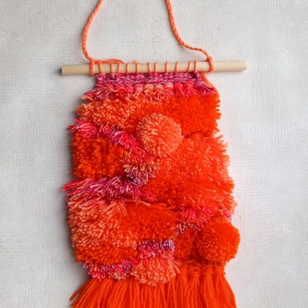 Woven wall hanging, handmade.
