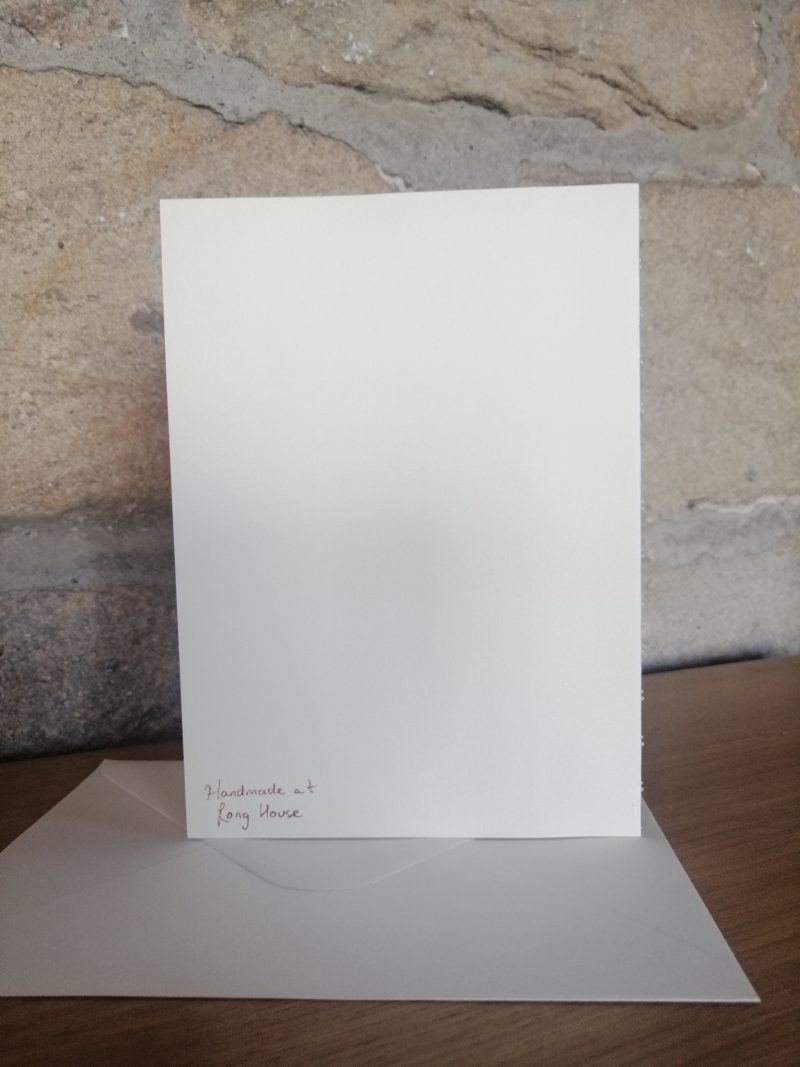 "Thinking of you" handmade card with water colour hare