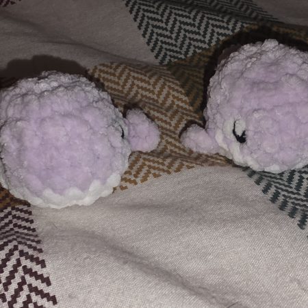 Handmade Crocheted Whale Plushie, Soft Chenille, Custom Colours (Copy)