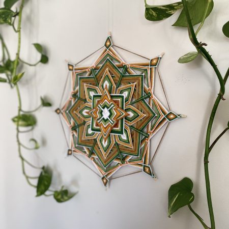 Handmade Ojo de Dios Wall Hanging, Geometric Yarn Mandala, Boho Home Decor