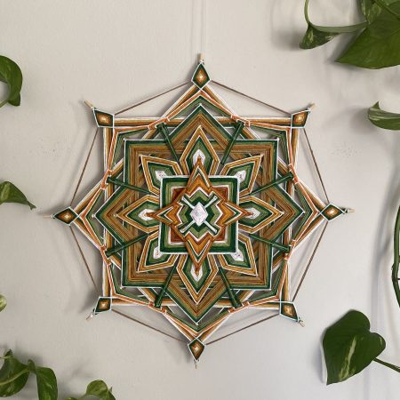 Handmade Ojo de Dios Wall Hanging, Geometric Yarn Mandala, Boho Home Decor