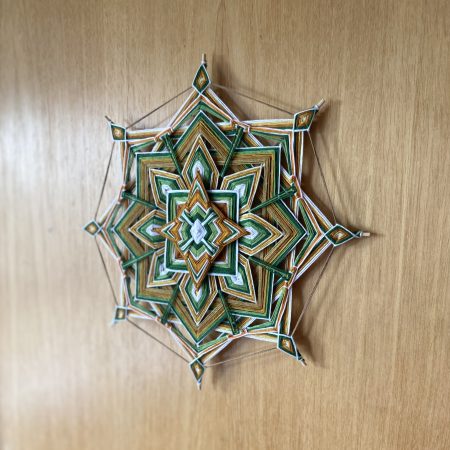 Handmade Ojo de Dios Wall Hanging, Geometric Yarn Mandala, Boho Home Decor