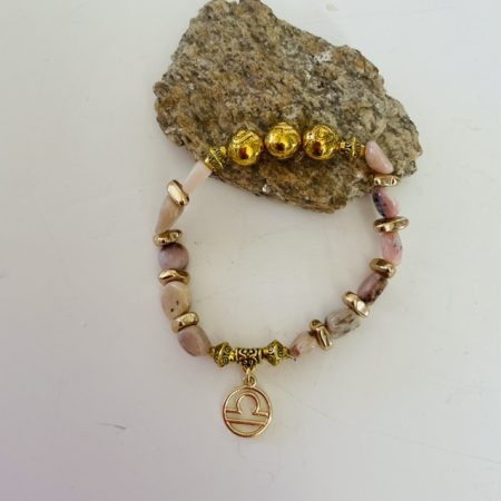 October / Libra birthday bracelet featuring pink opals