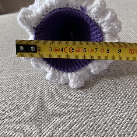 Handmade Crochet Birthday Party Hat- Purple with White Pom-Pom