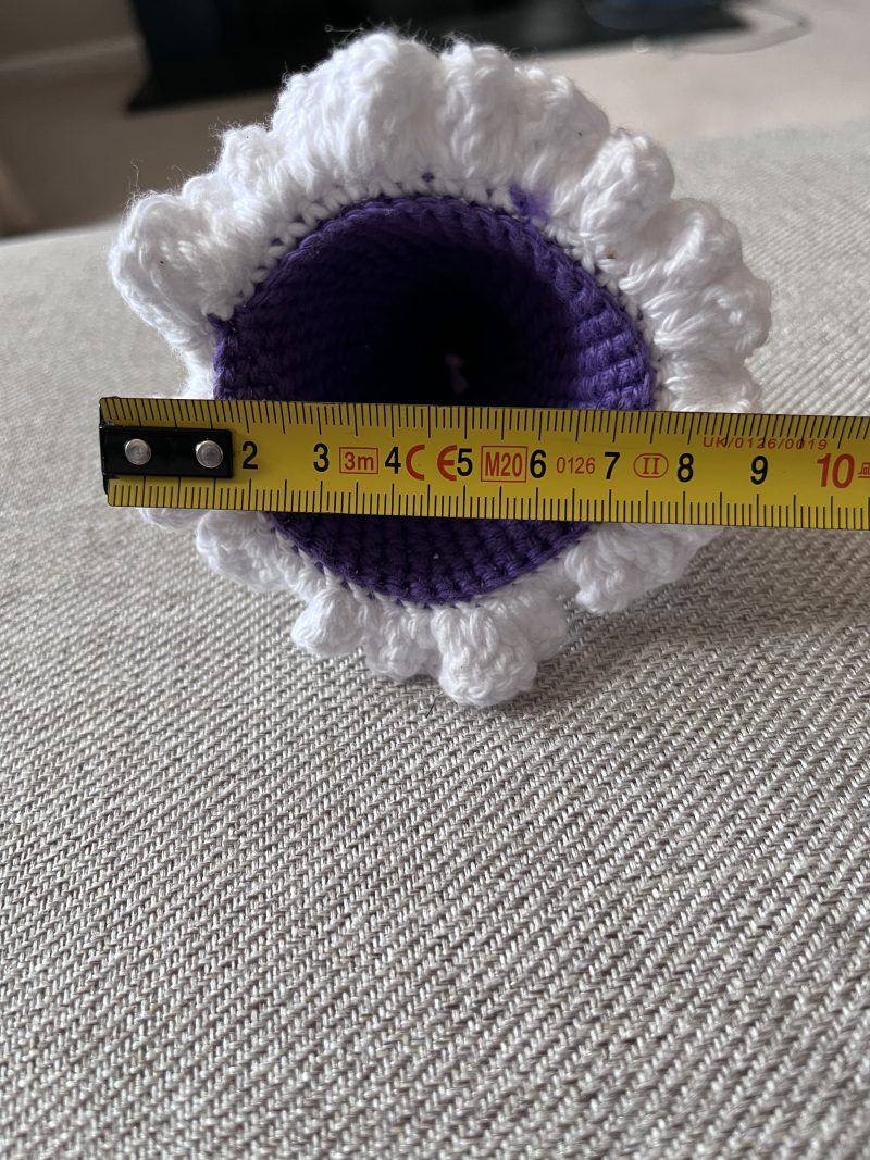 Handmade Crochet Birthday Party Hat- Purple with White Pom-Pom