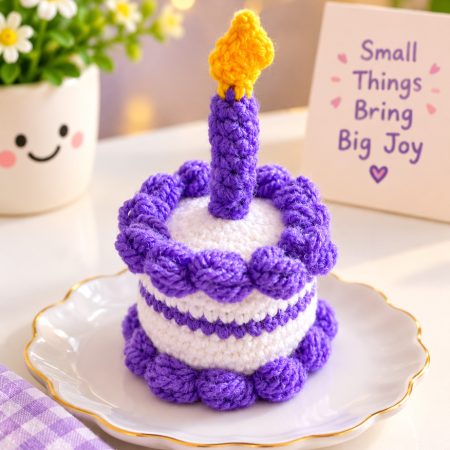 Handmade Crochet Mini Cake- Perfect birthday gift