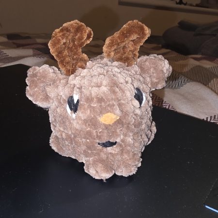 Mini Reindeer Plushie Handmade Chenille Christmas Toy