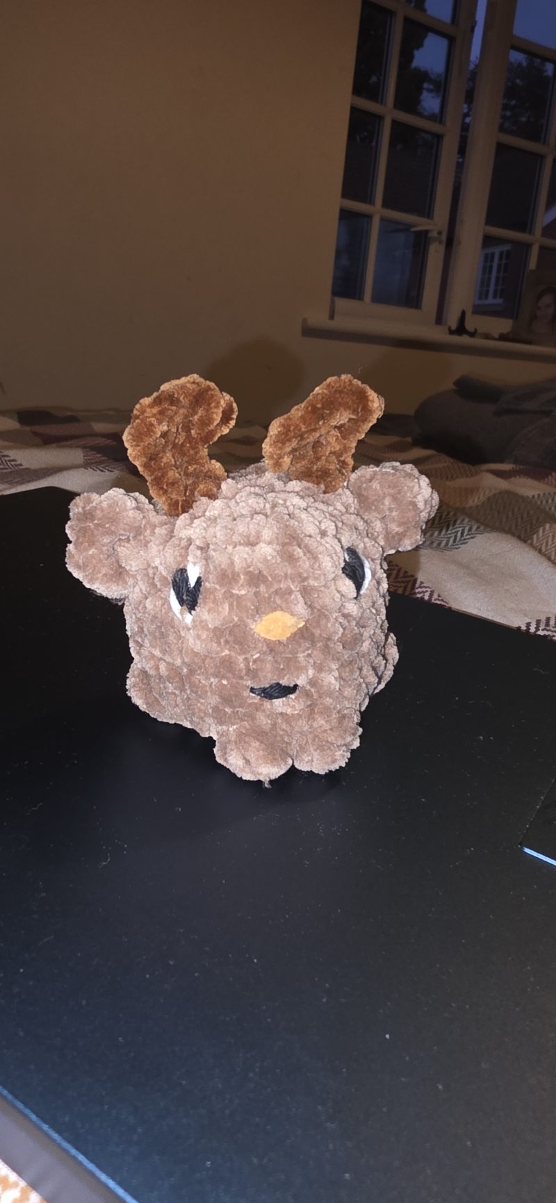 Mini Reindeer Plushie Handmade Chenille Christmas Toy