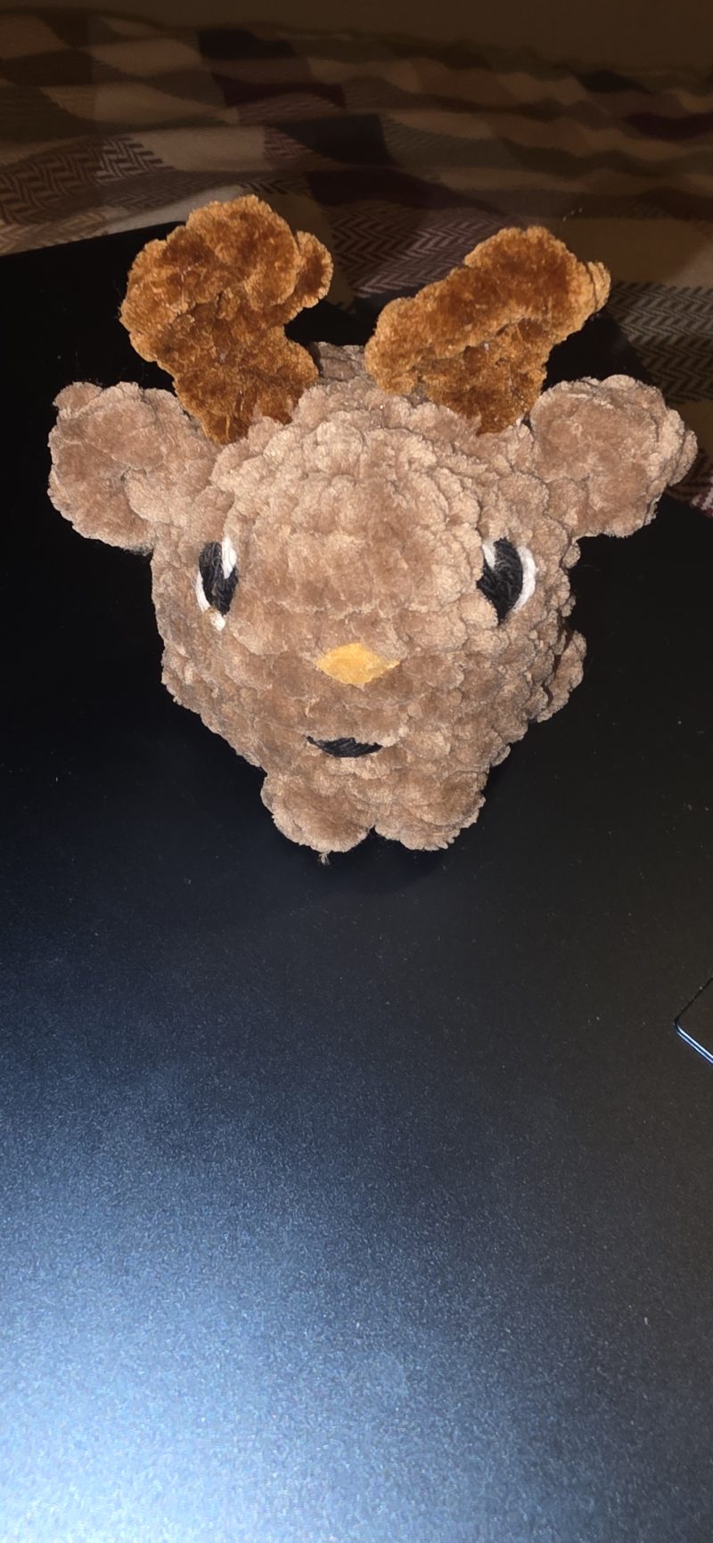 Mini Reindeer Plushie Handmade Chenille Christmas Toy