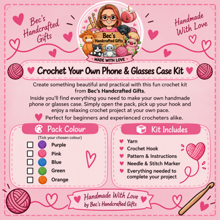 Crochet Your Own - Crochet Phone Case Kit with Hook and Yarn