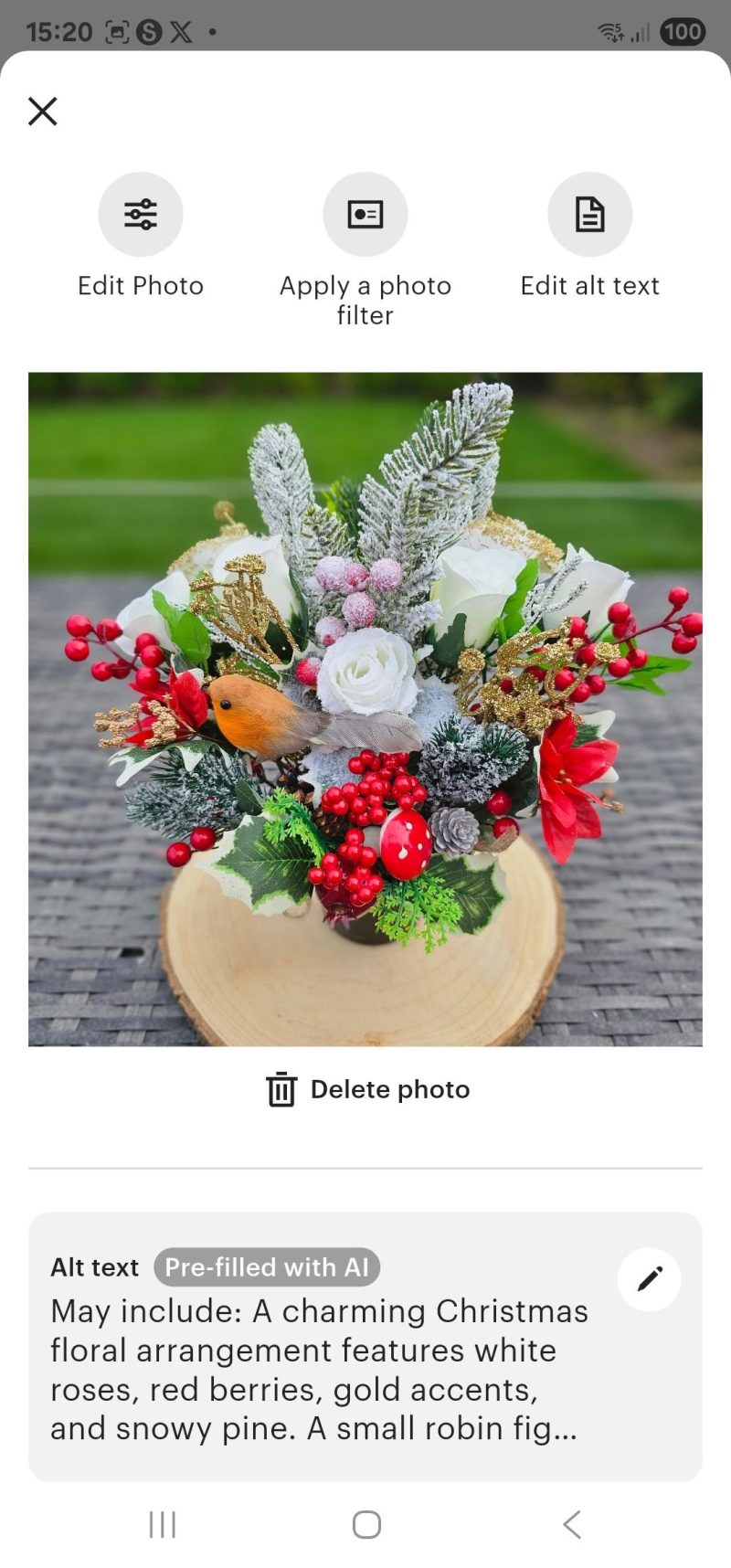 Robin Poinsettia Memorial Grave Pot