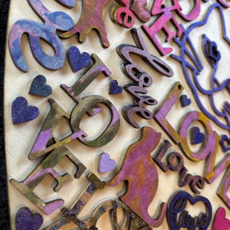 Purr-fect Cat Love Wooden Heart Wall Art