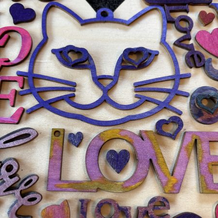 Purr-fect Cat Love Wooden Heart Wall Art