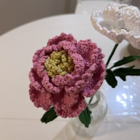 Handmade Crochet Peony Flowers - Set of 2