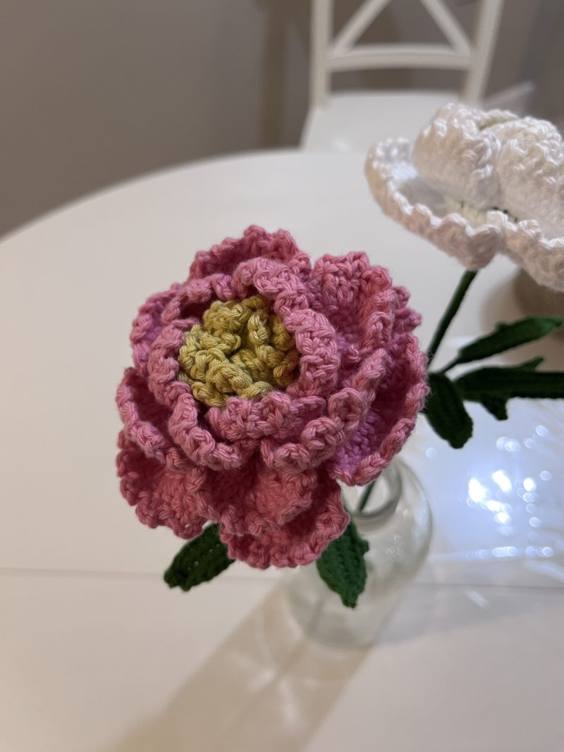 Handmade Crochet Peony Flowers - Set of 2