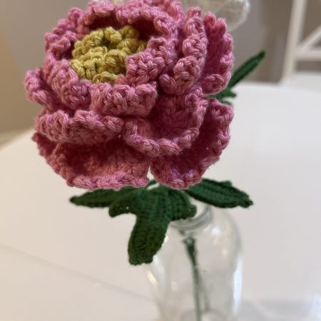 Handmade Crochet Peony Flowers - Set of 2