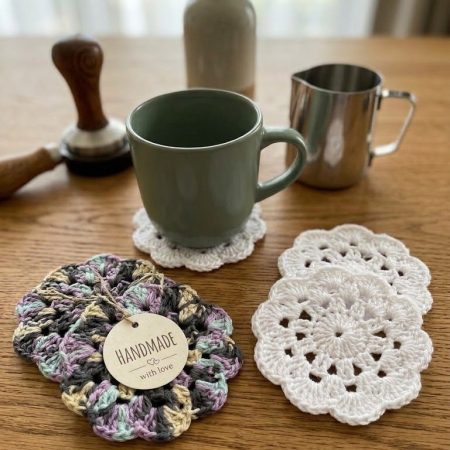 Handmade Crochet Coasters-Set of 6