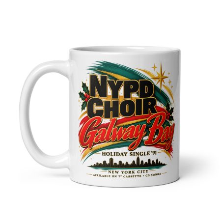 The Pogues Fairytale of New York Christmas Mug – 11oz White Ceramic NYPD Choir Galway Bay Retro Music Gift
