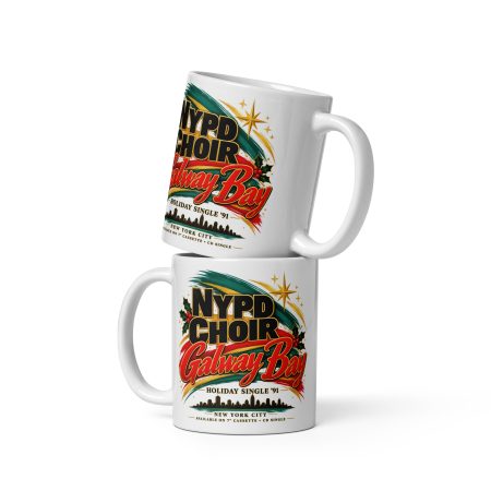 The Pogues Fairytale of New York Christmas Mug – 11oz White Ceramic NYPD Choir Galway Bay Retro Music Gift
