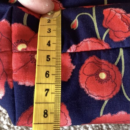 Gorgeous Navy/Red Poppy Floral Fabric Zipped Medium Make Up Bag/Cosmetic Pouch