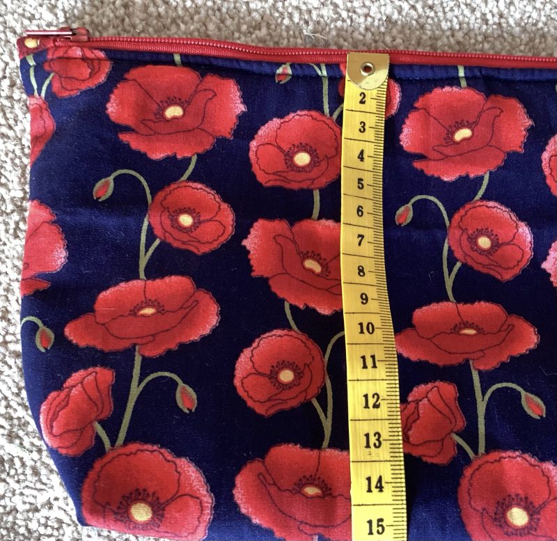 Gorgeous Navy/Red Poppy Floral Fabric Zipped Medium Make Up Bag/Cosmetic Pouch