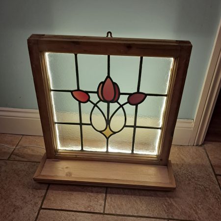 Stained glass shelf
