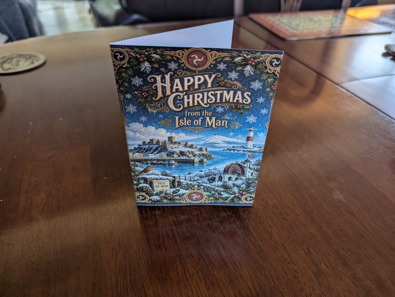 Isle of Man Christmas cards, pack of 10 with envelopes