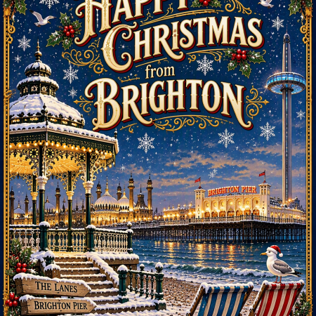 Brighton Christmas cards pack of 10 with envelopes