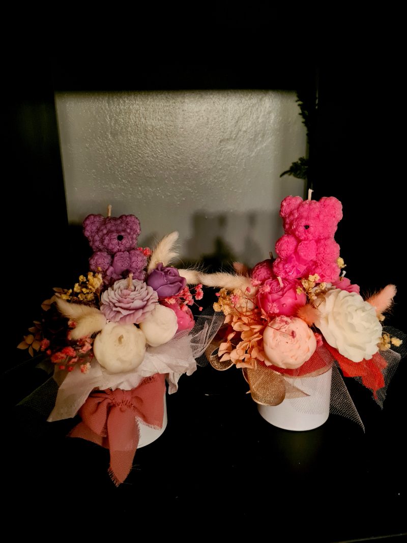Personalised Floral Candle & Wax Melt Bouquet – Custom Soy Wax Gift Box