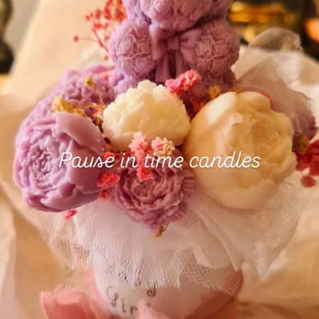 Personalised Floral Candle & Wax Melt Bouquet – Custom Soy Wax Gift Box