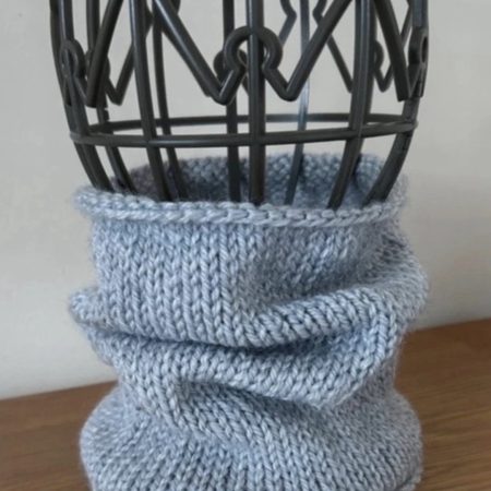 Hand Knitted – Snood/Neck Warmer – Alpaca Wool – Grey