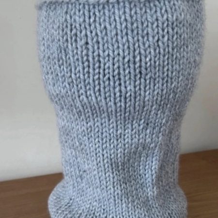Hand Knitted – Snood/Neck Warmer – Alpaca Wool – Grey