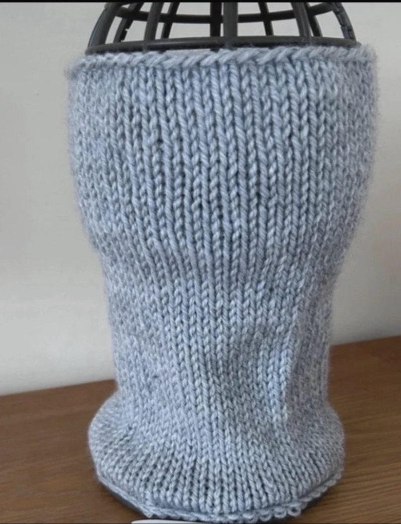 Hand Knitted – Snood/Neck Warmer – Alpaca Wool – Grey