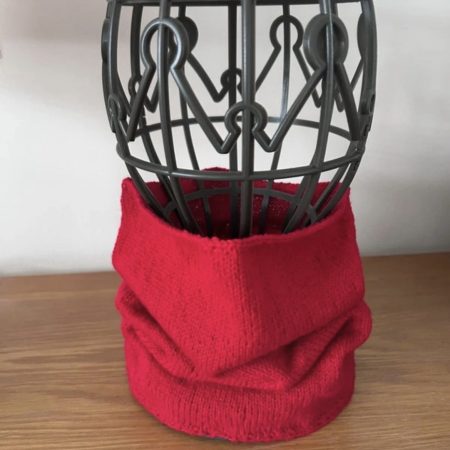 Hand Knitted - Snood/Neck Warmer - Alpaca/Cashmere Wool - Red