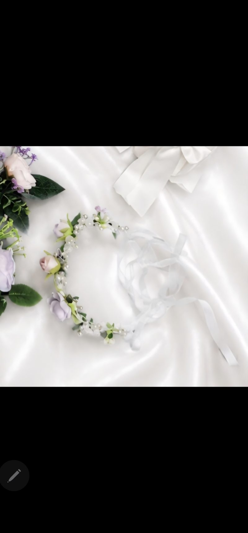 Wedding flower arrangements. All you need. Bride's bouquet, Groom's boutonniere, 4 Bridesmaid'sbouquets, 4 Groomsman boutonnieres, Flower basket & headpiece for Flower girl, "Something blue'. All handmade from artificial silk flowers.