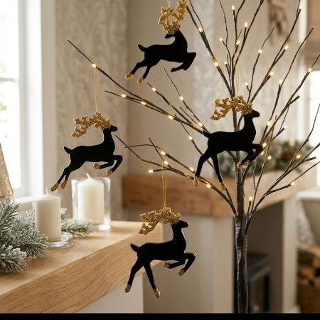 Reindeer tree ornaments set of 4