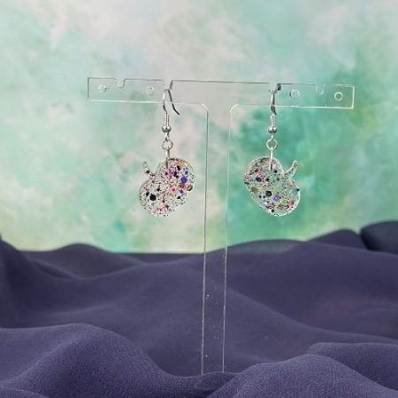 Cute Pumpkin Earrings |Baby Pink glitter mix halloween earring