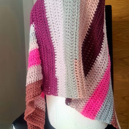 Pink crochet poncho