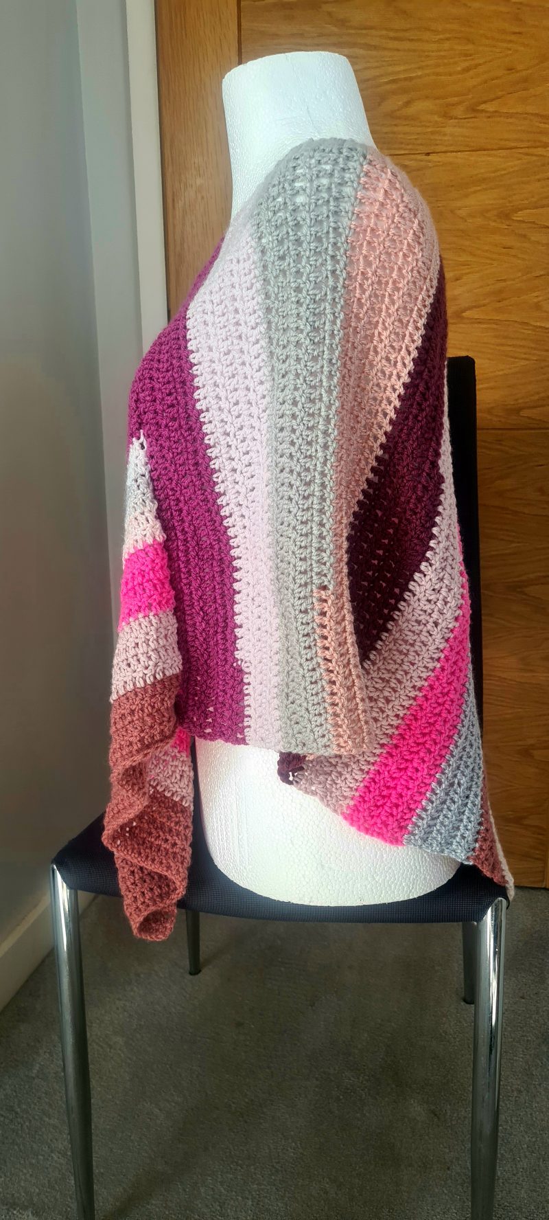Pink crochet poncho