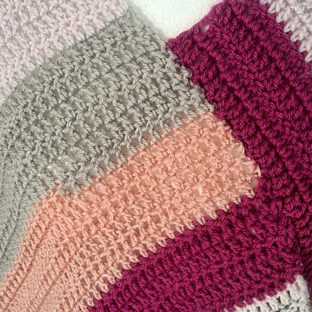 Pink crochet poncho