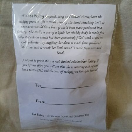 Fat Fairy – for the more MATURE Christmas Tree