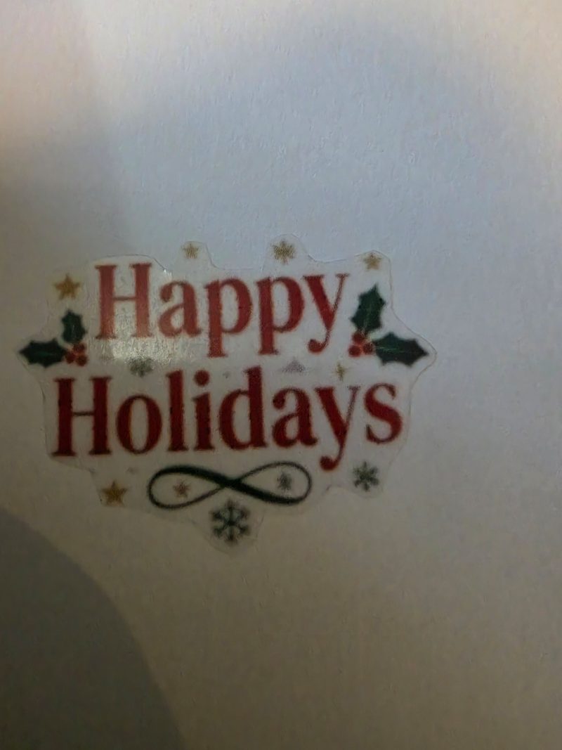 Red glittery santa & tree decoupage christmas card 12.5cm x 12.5cm