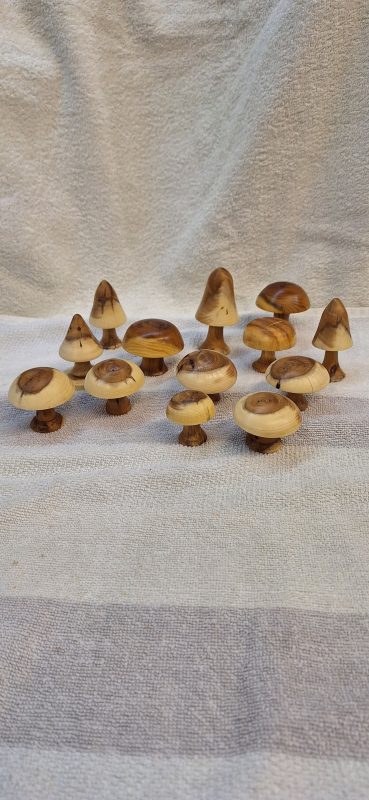 Woodlathe turned Mushrooms