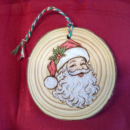 Laser engraved hand painted Christmas tree decorations