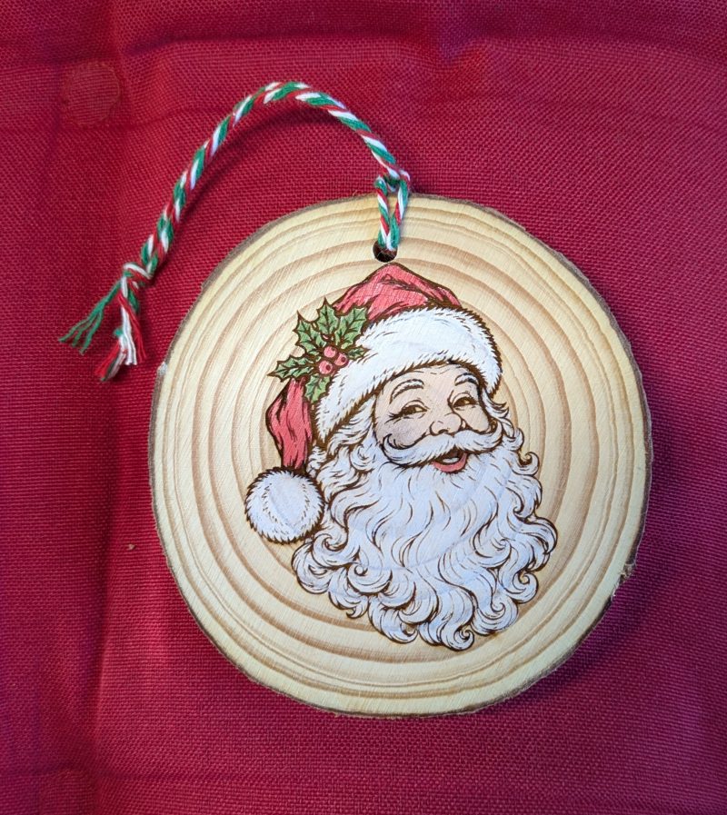 Laser engraved hand painted Christmas tree decorations