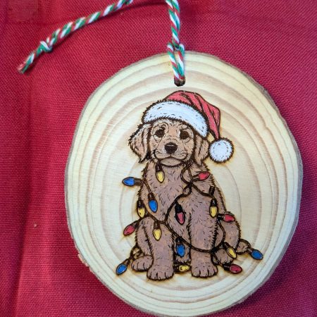 Laser engraved hand painted Christmas tree decorations