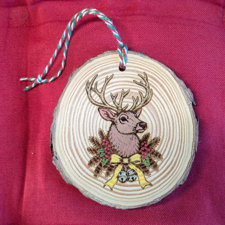 Laser engraved hand painted Christmas tree decorations