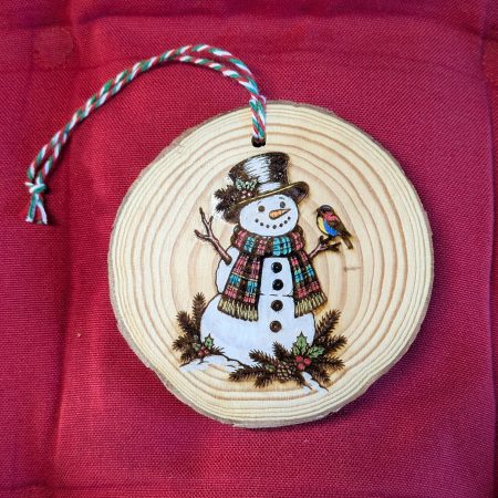 Laser engraved hand painted Christmas tree decorations
